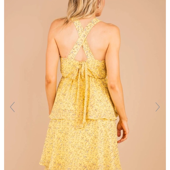 NWOT Midi Yellow Tiered Shop the Mint Dress - Picture 2 of 9